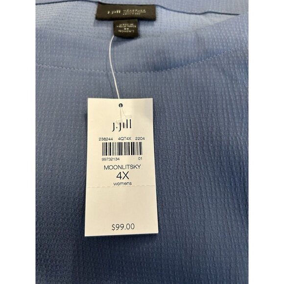 NWT J Jill Wearever Collection Easy Care Blue Moonlitsky Tunic Top Plus Size 4X - Picture 4 of 8